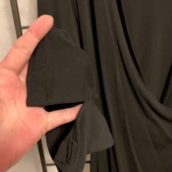 Emme True Wrap Blouse Plus Size 1 Black - Picture 5 of 9